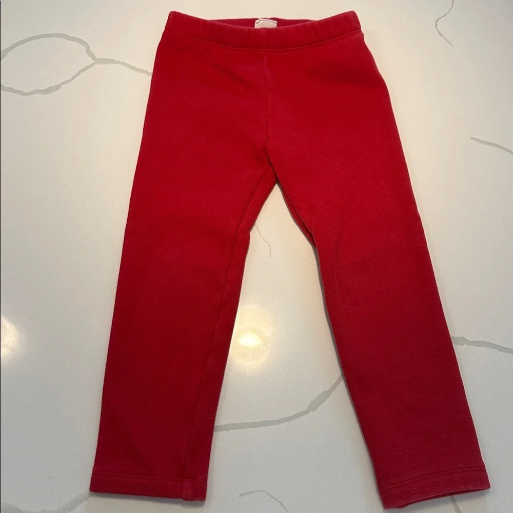 Gap baby red fleece lined leggings size girls 4 ❤️